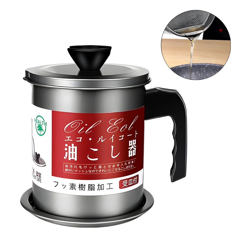 Cooking Oil Strainer Pot with Filter and Thick Chassis